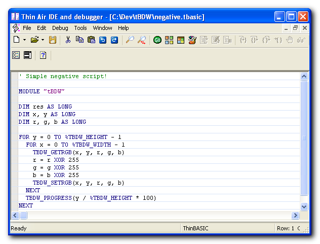 thinAir with a sample script